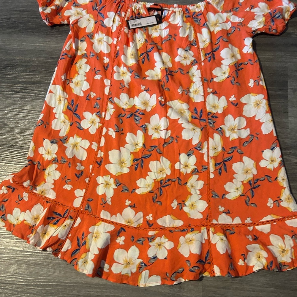 Cotton On Orange Floral Mini Dress - Picture 3 of 6